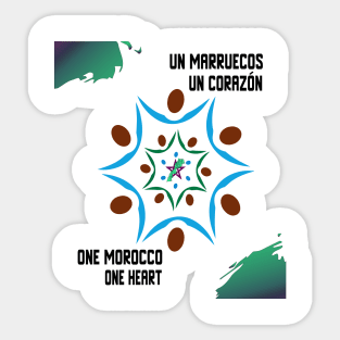 one morocco one heart Proud Morocco Flag Gift Moroccan Lovers For Men's Women's Sticker